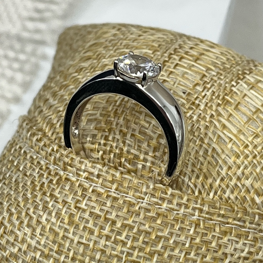 💎 Vintage 925 Sterling Silver Solitaire CZ Ring Size 7 - Picture 17 of 17